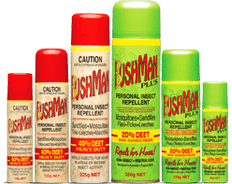 Bushman ultra and plus aerosol cans